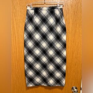 Celine Plaid Black and White Skirt